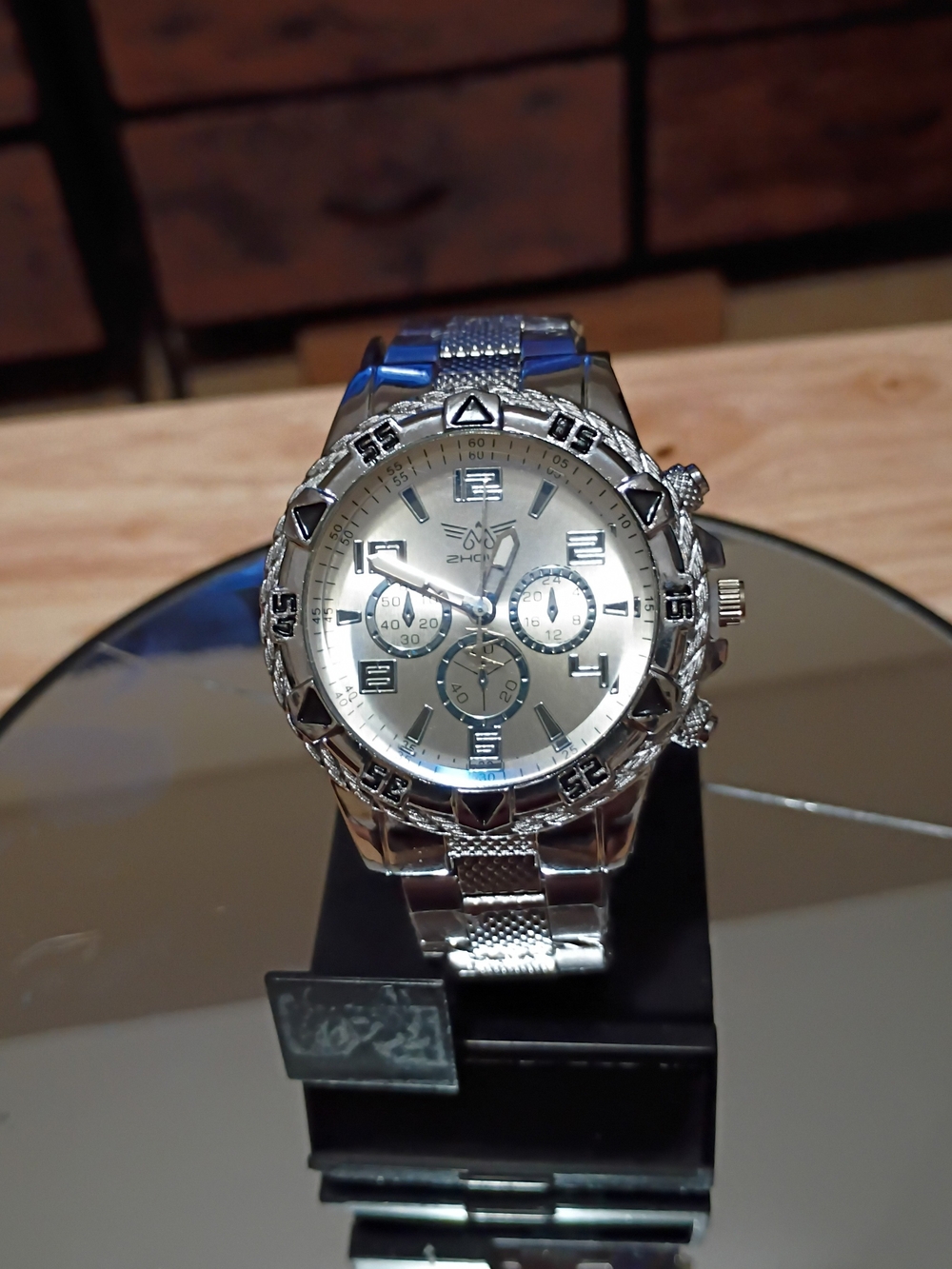 Silver Men's Chronograph Style Bracelet Watch 2 for 1 sale